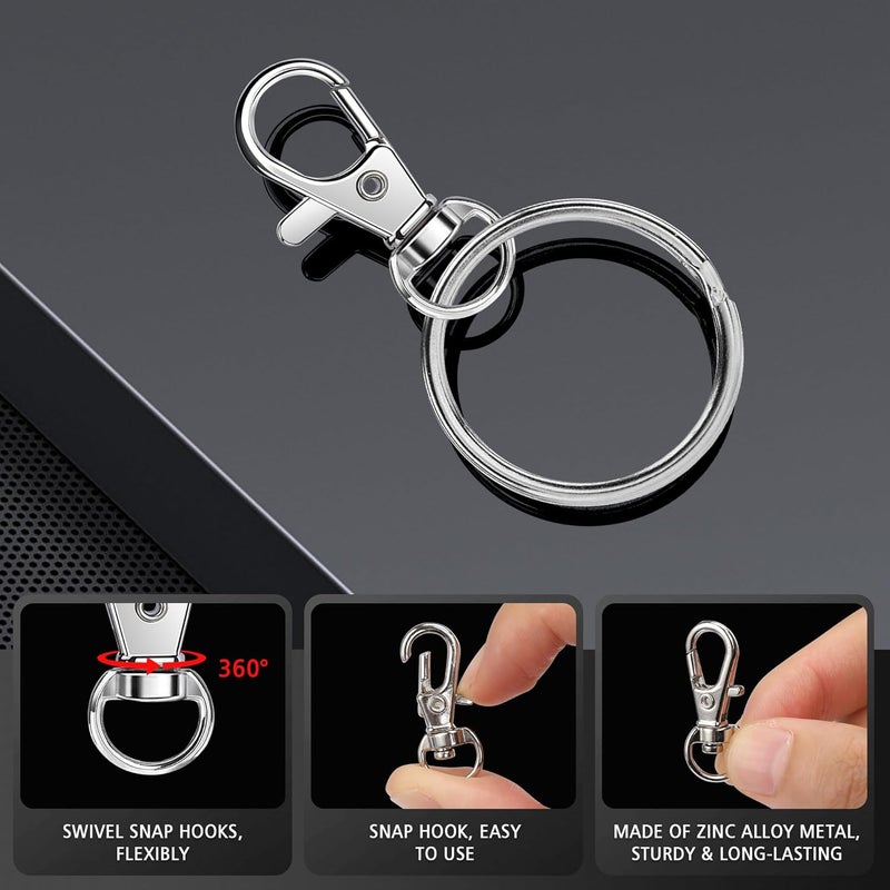 Bonison 50 PCS Keychain Making Kit with Lobster Claw Clasps & Key Rings – Keychain Clip with Key Ring Craft Supplies for DIY Keychains, Jewelry & Lanyard Projects - Image 3
